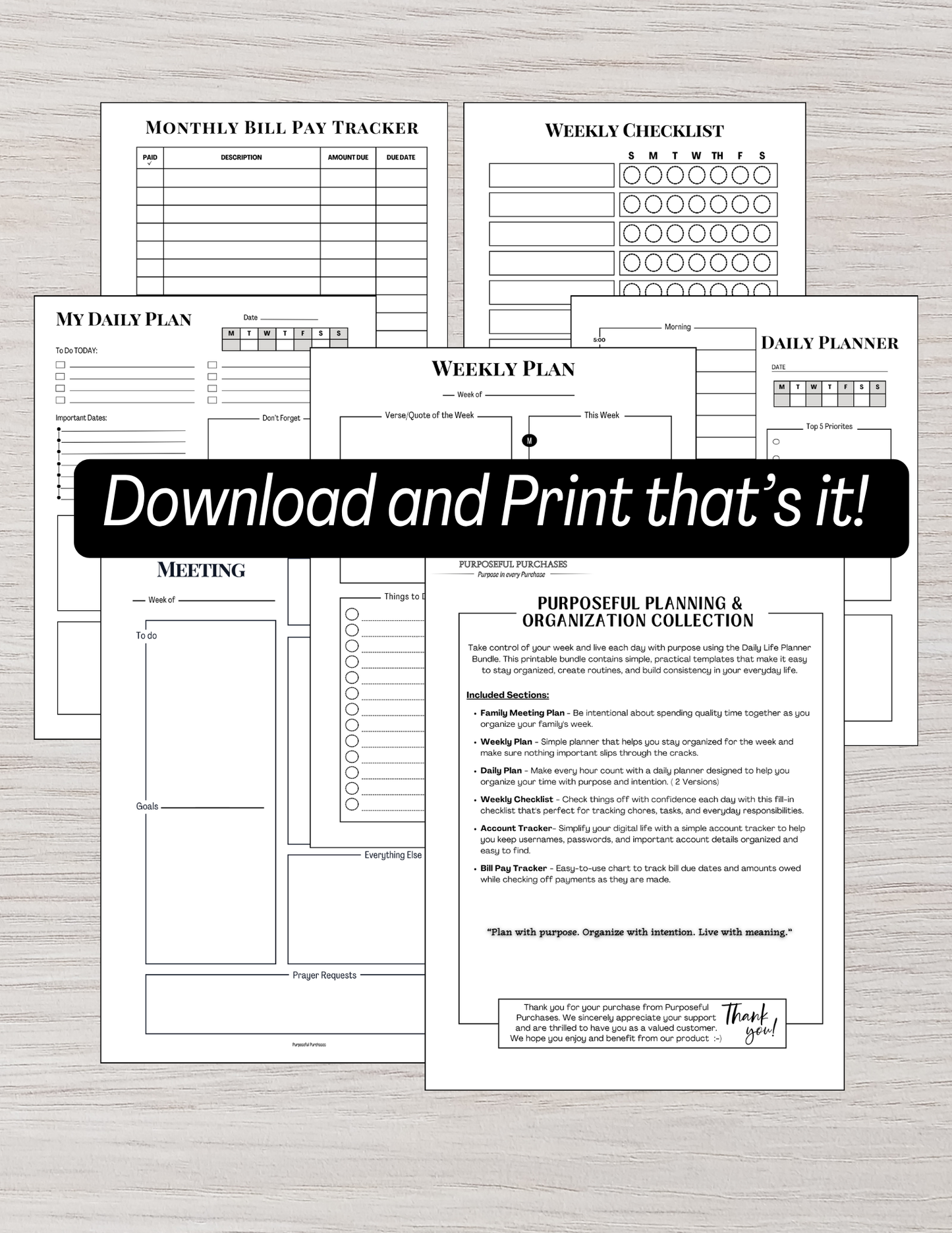 Purposeful Planning & Organization Collection